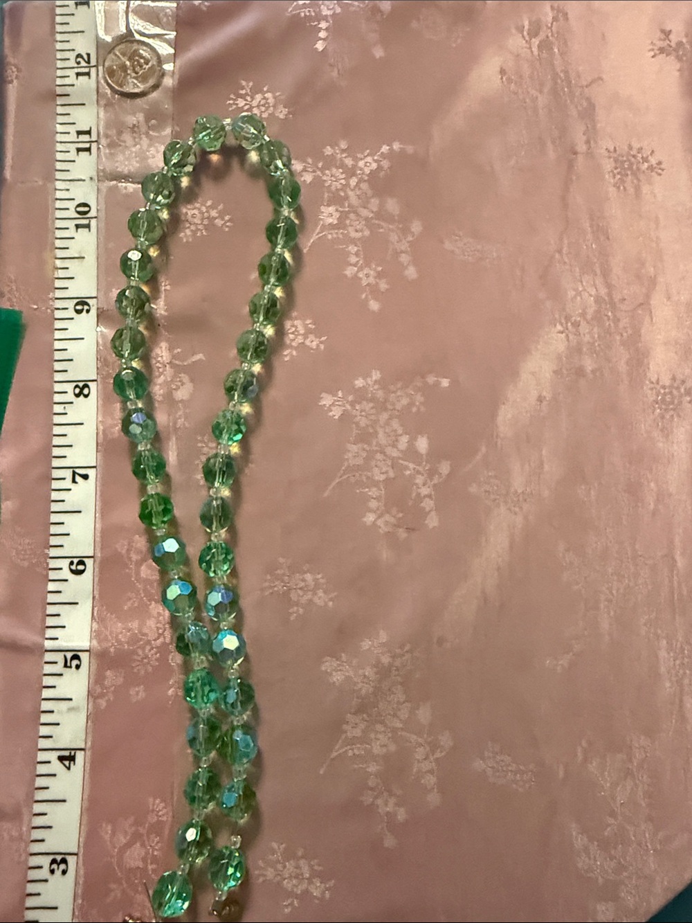 Green Faceted Crystal Bead Necklace - Women Jewelry - Picture 2 of 2